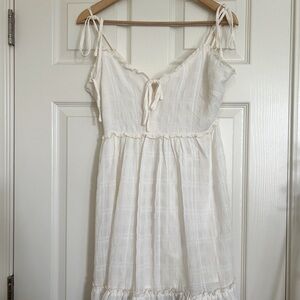 Cream Ruffled Short Dress